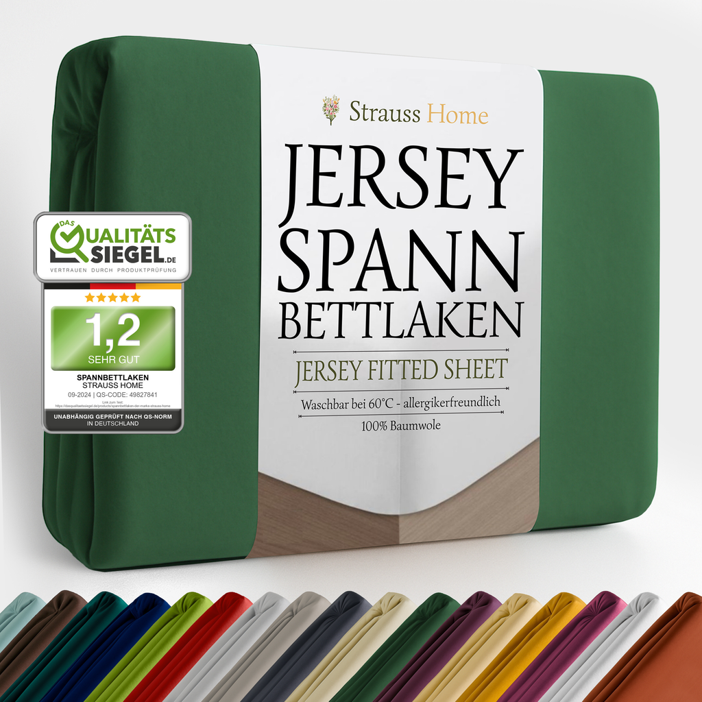 Jersey Spannbettlaken Grün – Khaki Strauss Home
