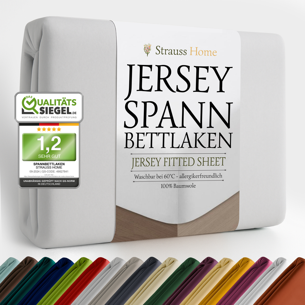 Jersey Spannbettlaken Hellgrau – weiche Baumwolle