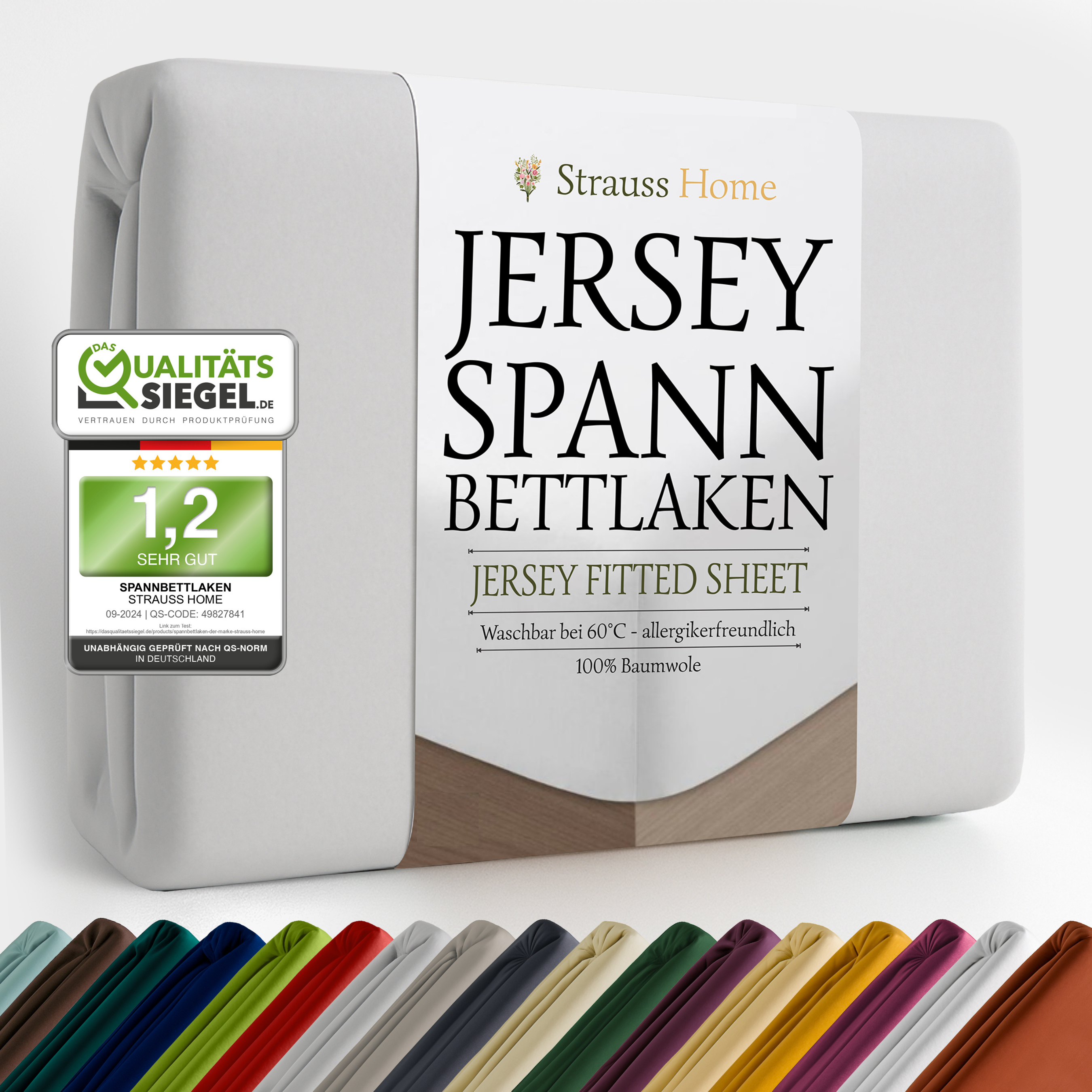 Jersey Spannbettlaken Hellgrau – weiche Baumwolle