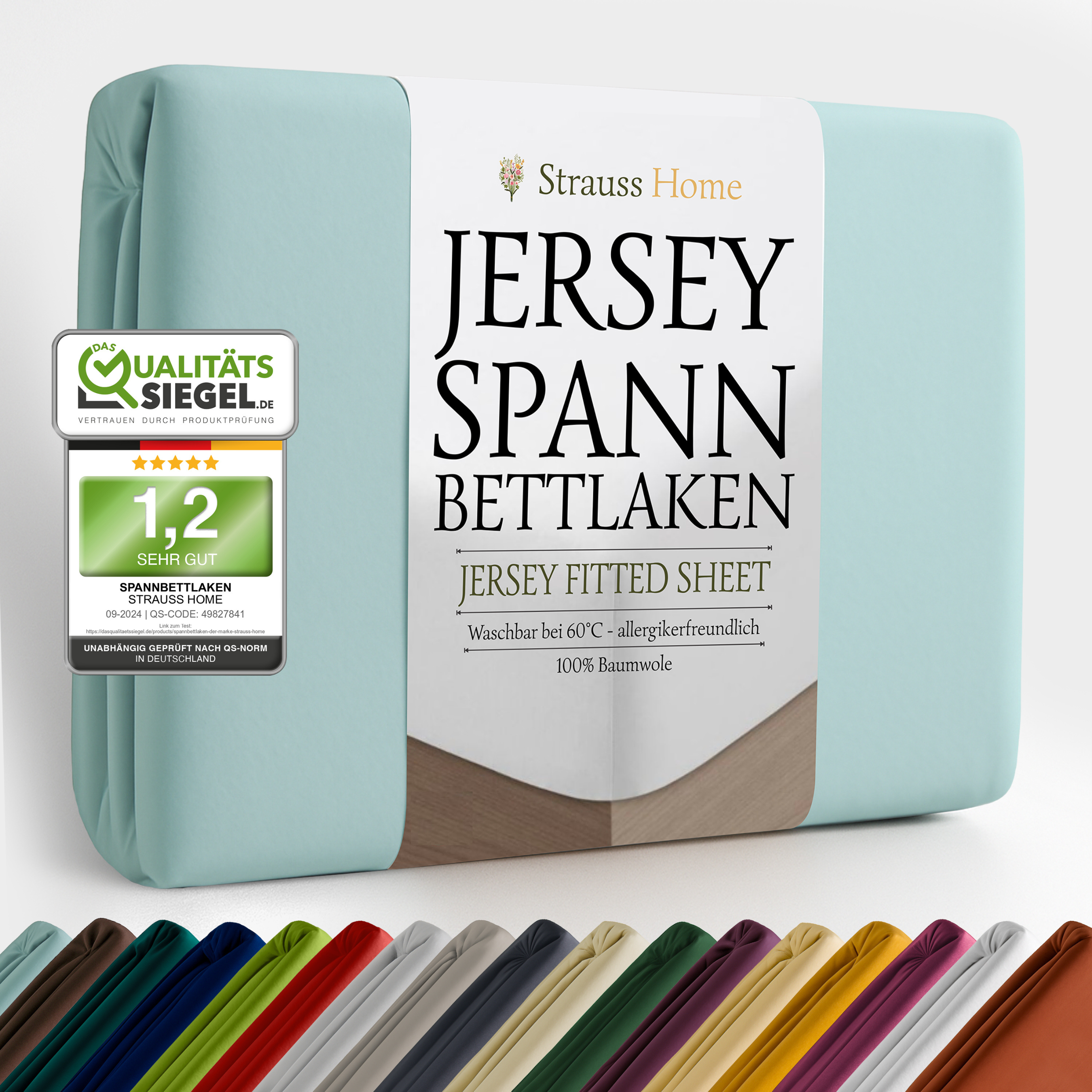Jersey Spannbettlaken Mint – frisches Blaugrün
