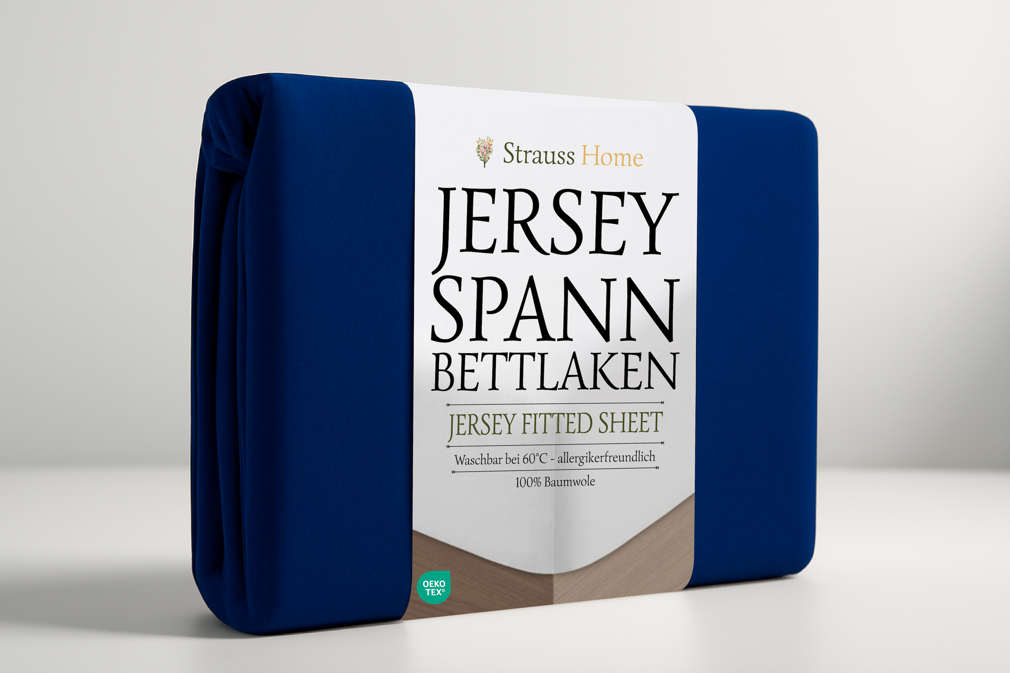 Jersey Spannbettlaken Navy – Marineblau Baumwolle