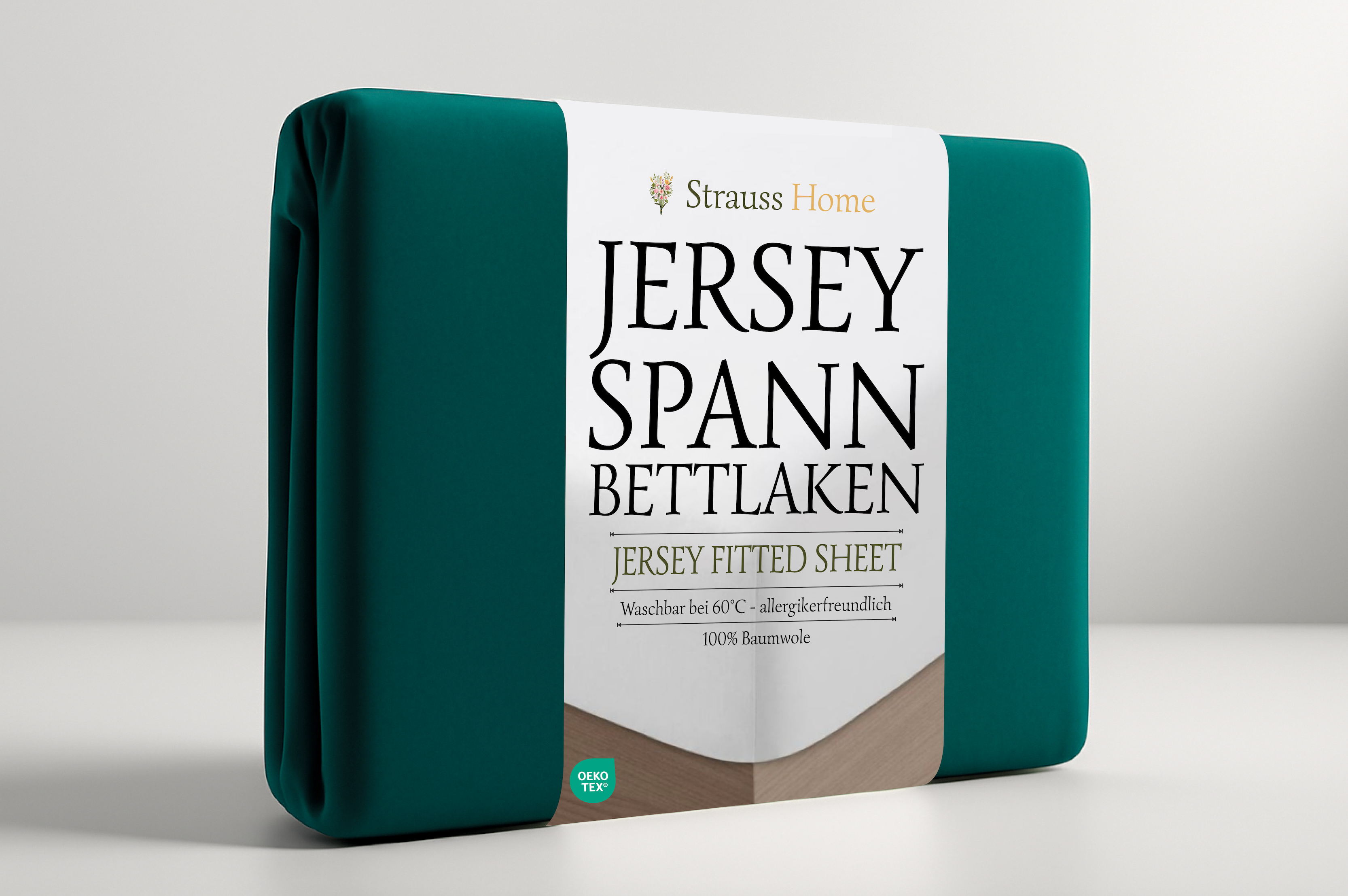 Jersey Spannbettlaken Petrol – dunkles Blaugrün Strauss Home