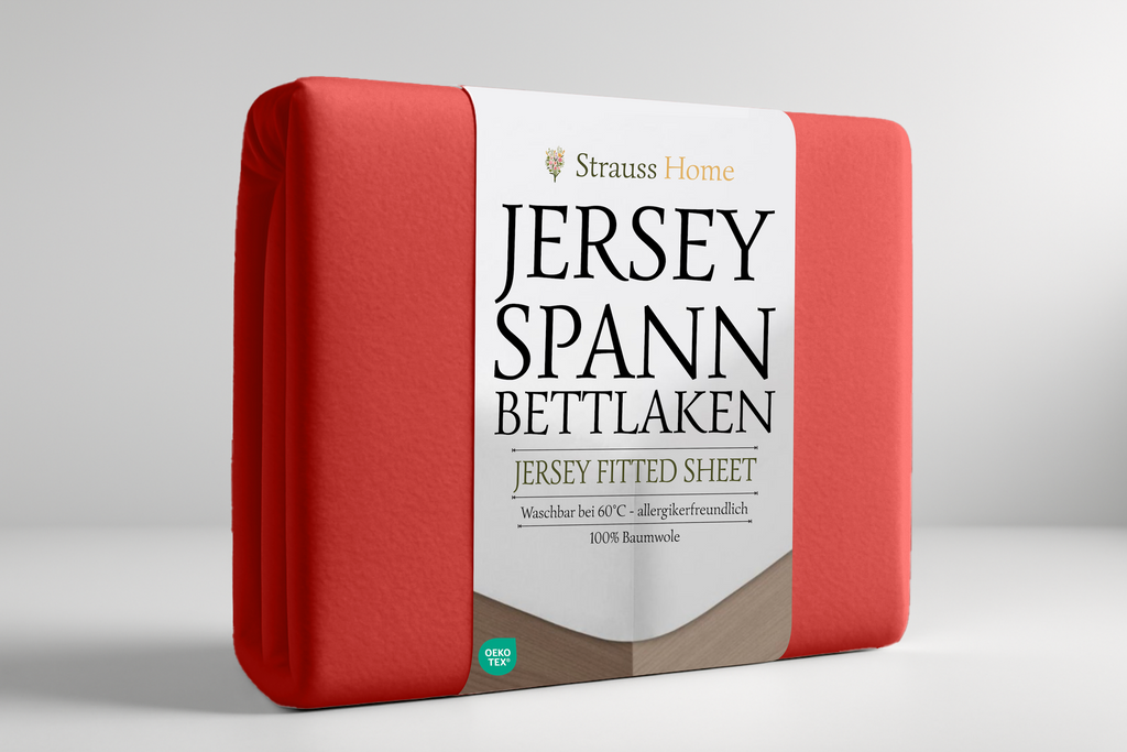 Jersey Spannbettlaken Rot – Kirschrot 160 GSM