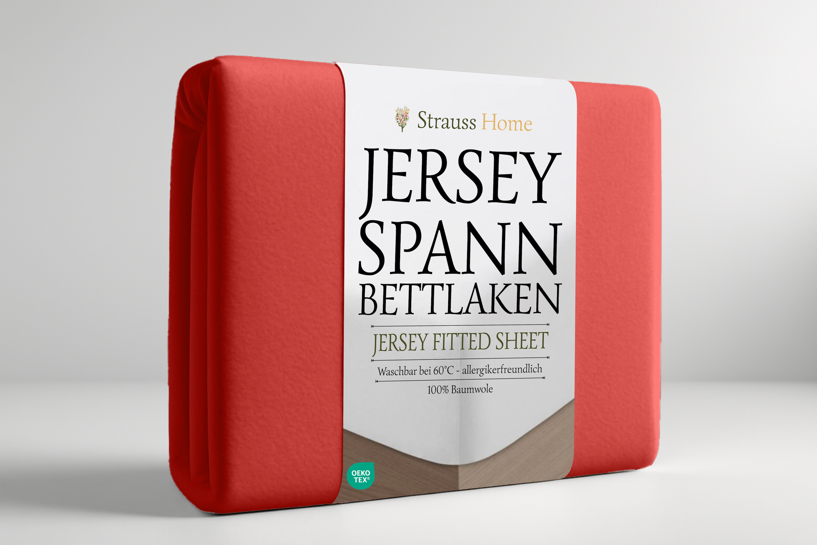 Jersey Spannbettlaken Rot Doppelbett – Baumwolle Strauss Home