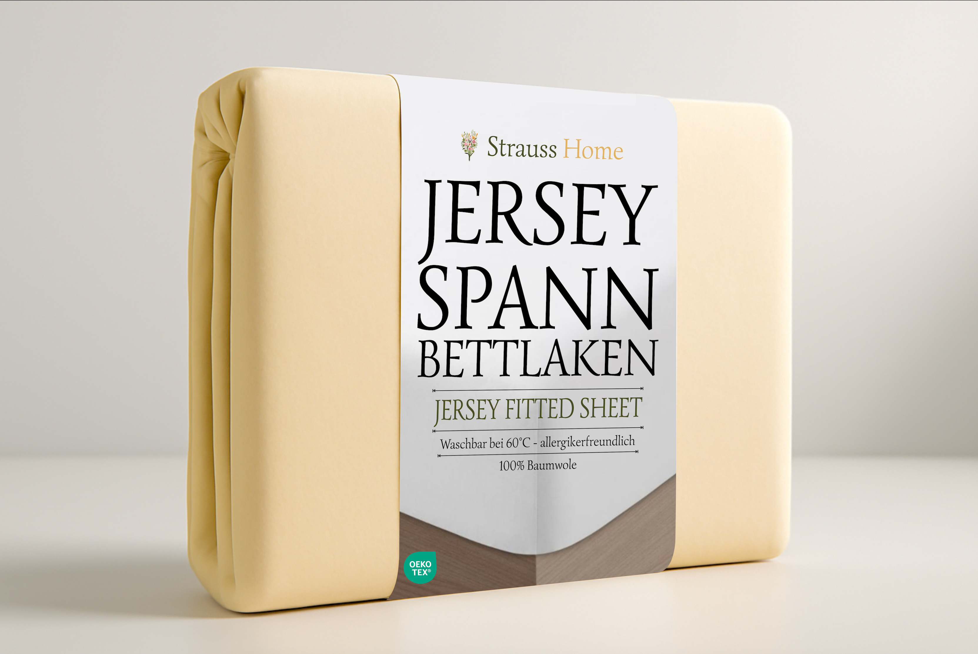 Jersey Spannbettlaken Sand – weiche Baumwolle Strauss Home