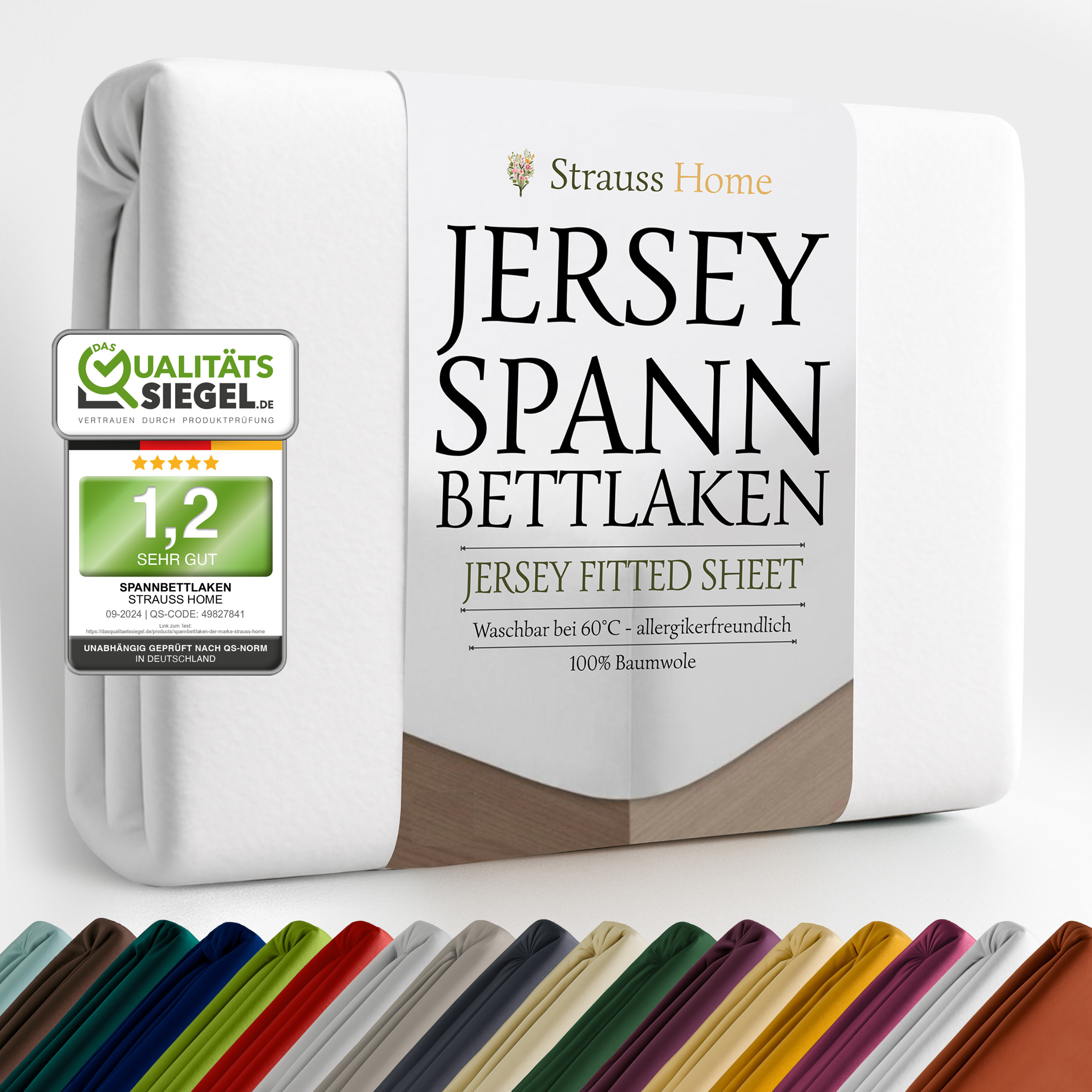 Jersey Spannbettlaken Weiß – Premium 160 GSM
