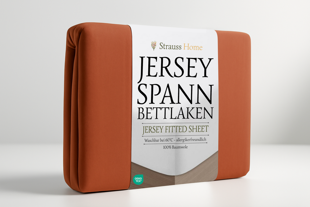 Jersey Spannbettlaken Zimtrot – Rust Baumwolle